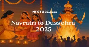 Maha Navami 2025 Kanya Pujan and Dussehra Vijayadashami celebration with prasad offering and Ravana effigy burning.