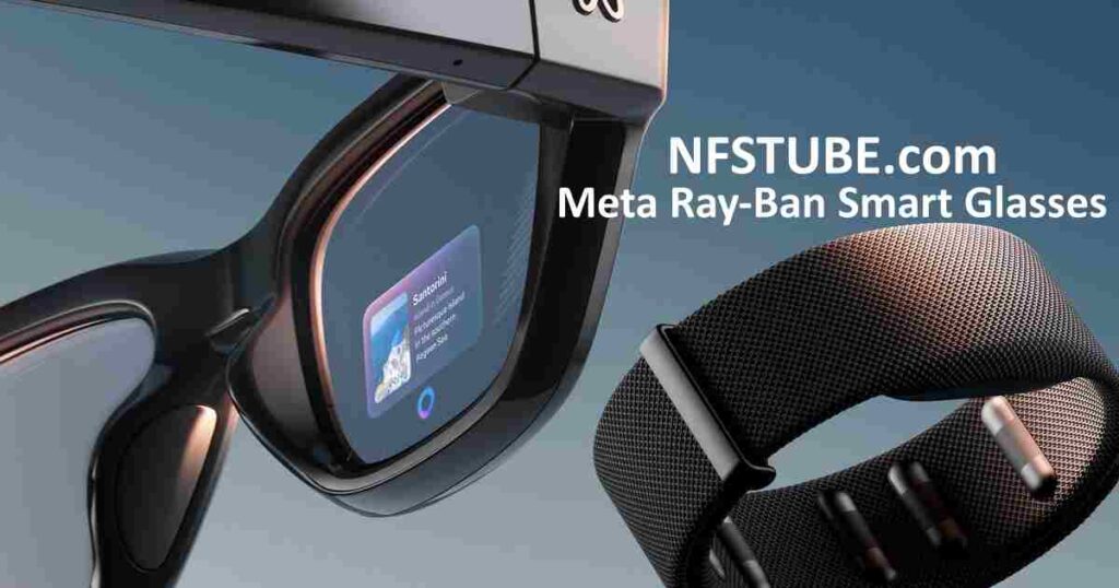 Meta Ray-Ban Smart Glasses with Neural Band wrist control, featuring in-lens display for travel and productivity.