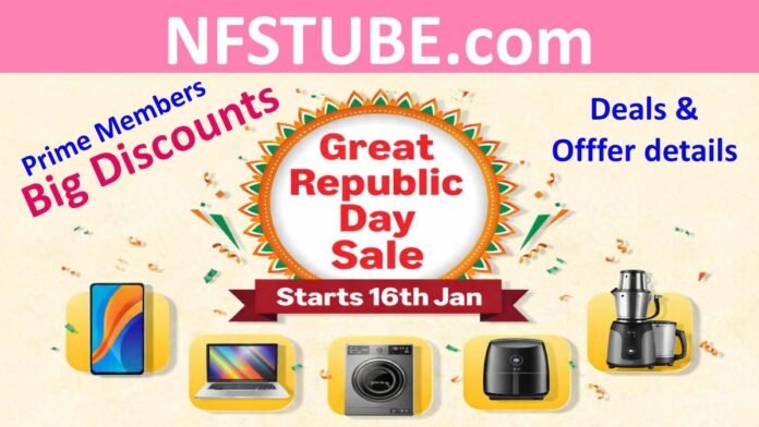 Amazon Great Republic Day Sale 2026 highlighting discounts on smartphones, appliances and electronics- NFSTUBE
