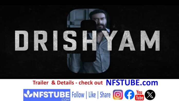 Drishyam 3 final chapter thriller poster featuring a tense protagonist and dark cinematic mood - NFSTUBE