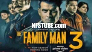 The Family Man Season 3 poster with characters and tension elements.