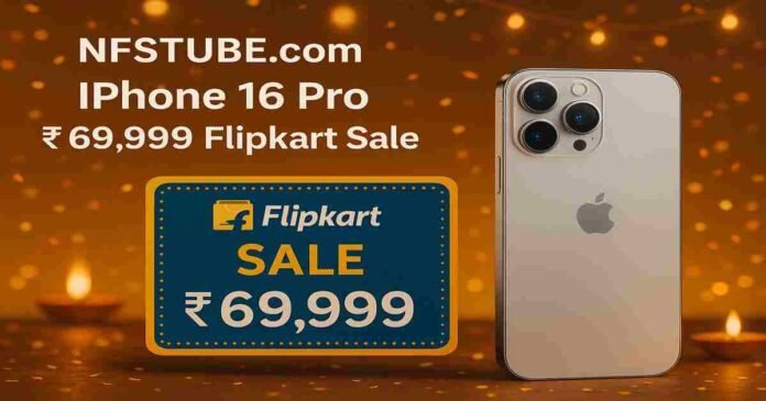 Apple iPhone 16 Pro on Flipkart Big Billion Days sale banner at ₹69,999.