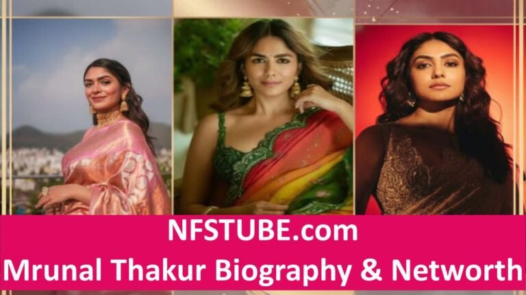 Mrunal Thakur in a collage showcasing her evolving style and presence across Indian cinema- NFSTUBE