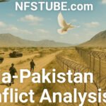 India - Pakistan border landscape showing military patrols and tension zones.