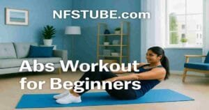 Indian beginner doing an abs workout at home, no equipment