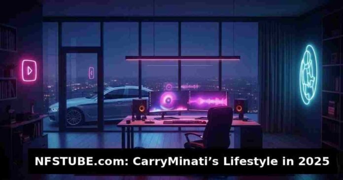 CarryMinati 2025 setup and BMW luxury car outside modern home