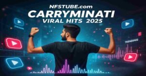 CarryMinati with viral video symbols, representing his top trending YouTube videos and content creation in 2025.