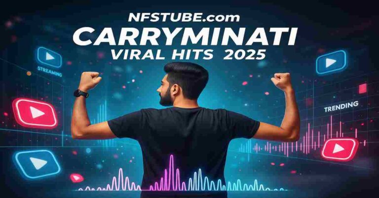 CarryMinati with viral video symbols, representing his top trending YouTube videos and content creation in 2025.