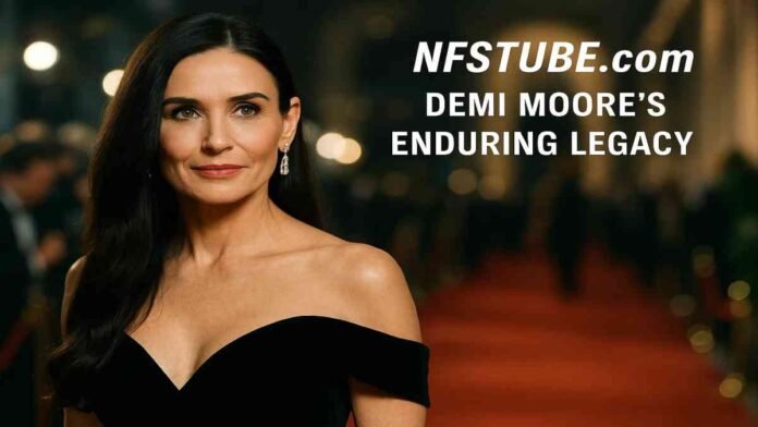 Demi Moore styled portrait radiating grace and beauty in 2025