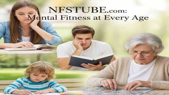 People of all ages engaged in mental fitness activities -journaling, reading, and problem-solving.
