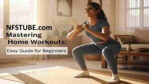 Home Workout- Young Indian woman doing bodyweight squats at home for beginner fitness