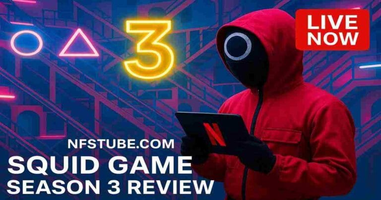 Squid Game Season 3 review- masked guard, game arena, neon Netflix style, release date, trending keywords