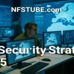 UK military personnel analyzing digital maps in a command center focused on national security planning.
