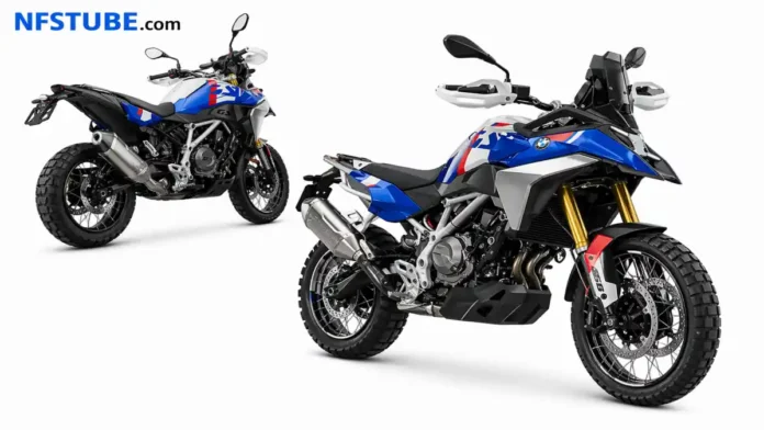 BMW F 450 GS adventure bike dual view with clean background and off road design details