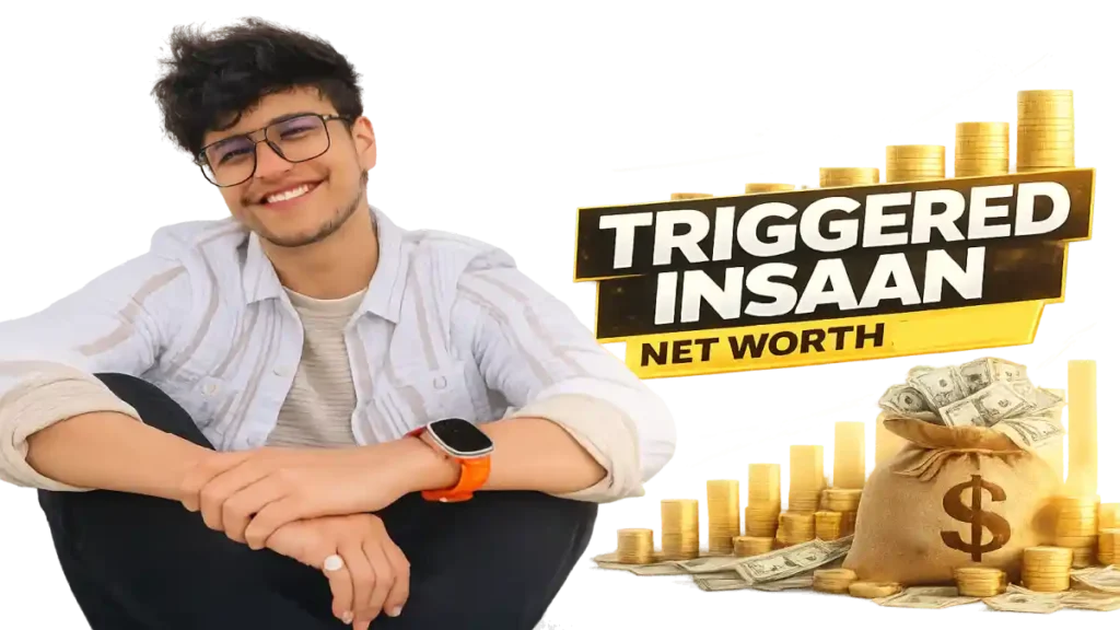 Triggered Insaan net worth 2026 banner featuring Nischay Malhan with income and lifestyle theme