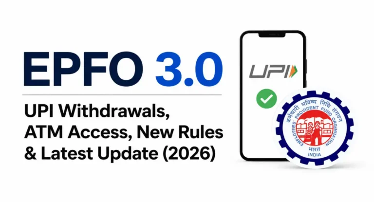Illustration representing EPFO 3.0 with UPI-based PF withdrawals, ATM access and faster online claim processing.