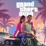 Promotional artwork for GTA 6 alongside a PlayStation 5 console highlighting the game's pre-order announcement.