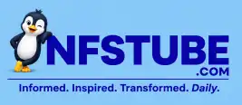 NFSTUBE.com logo featuring a friendly penguin mascot with the tagline Informed. Inspired. Transformed. Daily.