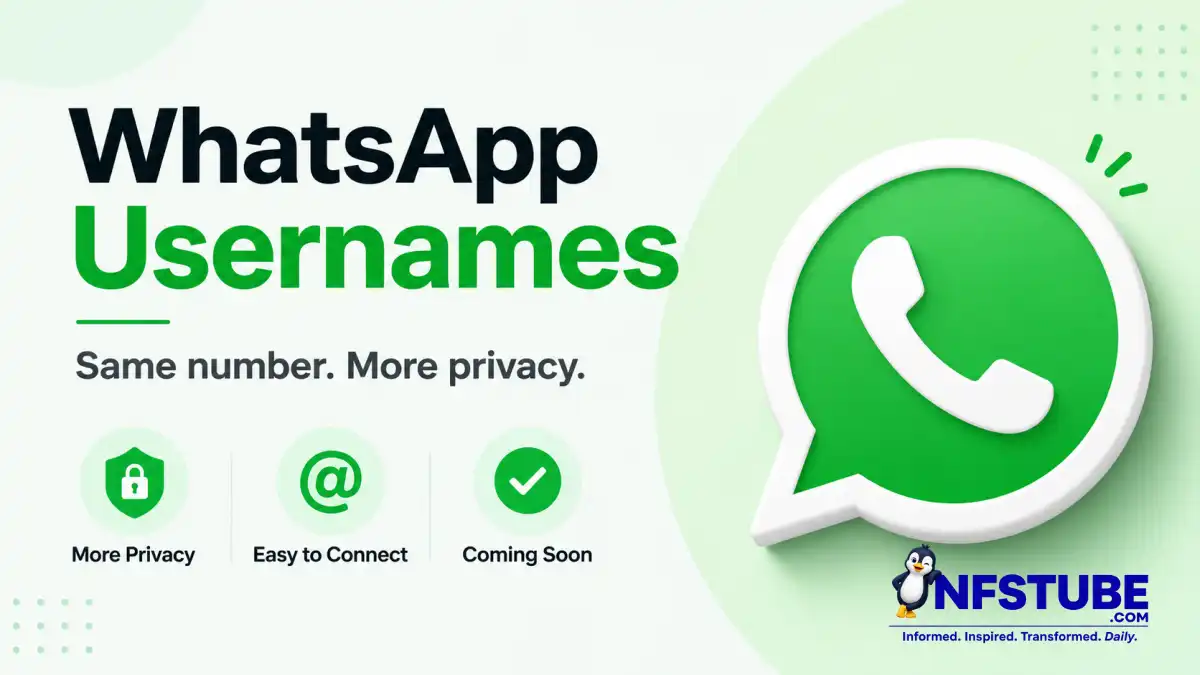 WhatsApp username reservation feature displayed inside the app settings.