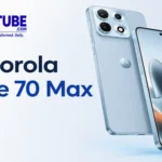 Motorola Edge 70 Max smartphone in Pantone colour options with dual rear cameras.