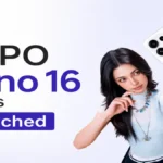 OPPO Reno 16 Series smartphone in Starry White showcasing the new rear camera design during its India launch announcement.