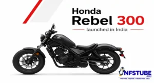 Honda Rebel 300 motorcycle in side profile