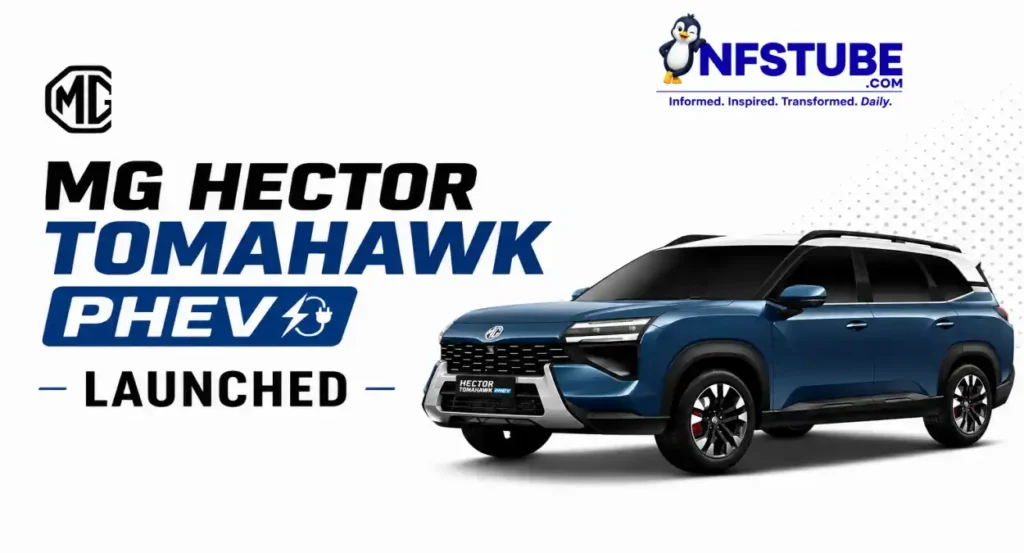 MG Hector Tomahawk PHEV SUV in blue