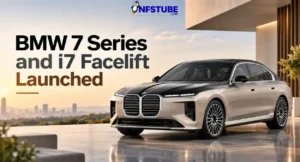 BMW 7 Series facelift sedan shown in a luxury setting