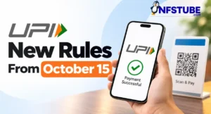 UPI New Rule-UPI payment on a smartphone with a QR code as new rules take effect from October 15