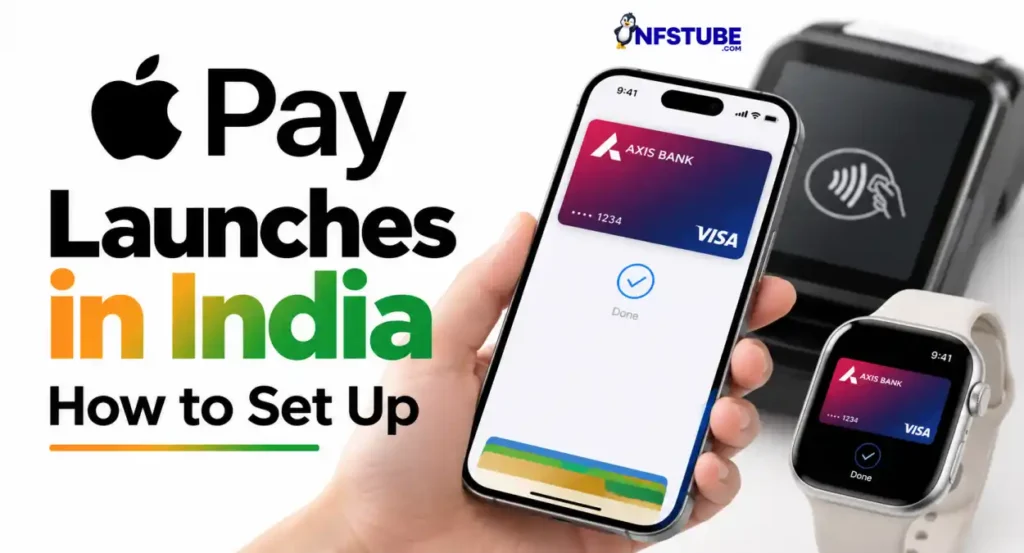 Apple Pay on iPhone and Apple Watch with an Axis Bank card for contactless payments in India