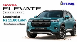 Honda Elevate facelift SUV shown in a launch banner with its Rs 11.80 lakh starting price