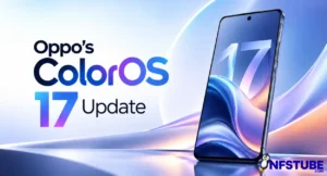 Oppo ColorOS 17 update banner featuring a smartphone displaying the new operating system design.
